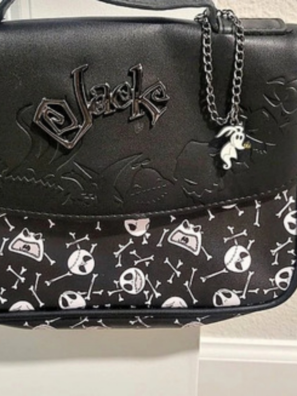 Jack Skelington Black & White Crossbody Bag
